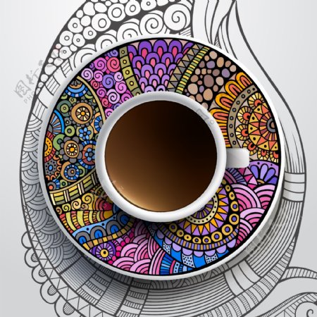 民族图案饰物咖啡图片