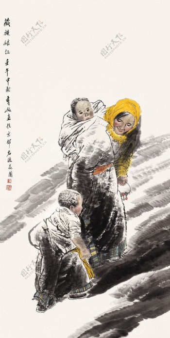 藏族娘仨图片