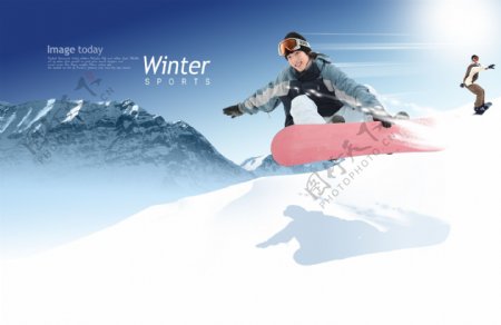 滑雪海报图片