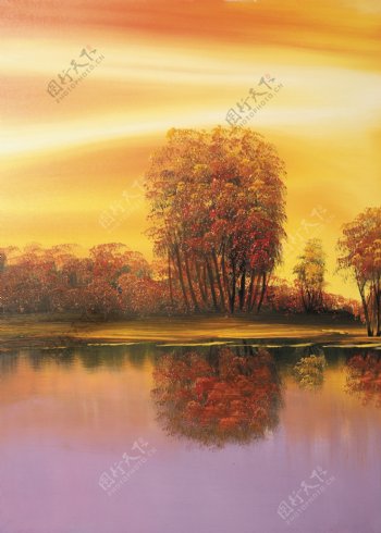 秋景风景油画图片