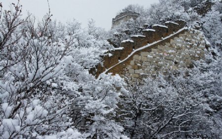 长城雪景图片