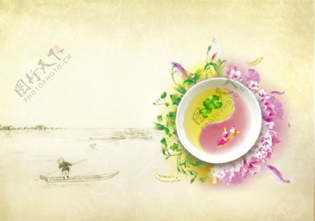 茶文化展板背景图片