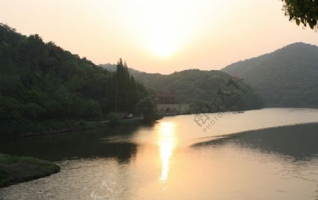 湘湖夕阳美景jpg图片