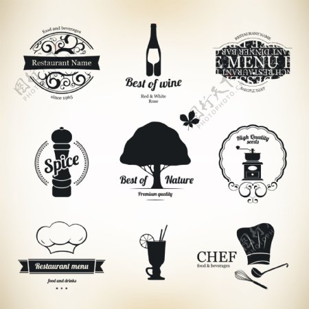 餐饮花纹图标欧式图标图片