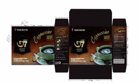 卡布奇诺咖啡包装伸展图图片