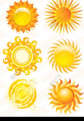 水晶风格太阳图标矢量素材图片