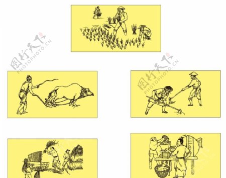 古代农活图片
