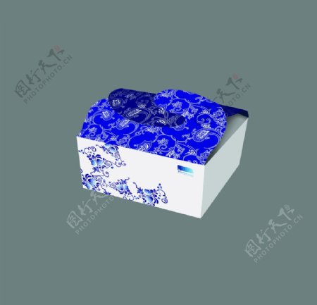 蓝印花布包装效果图图片