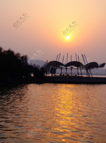 蠡湖夕阳图片