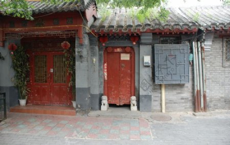 北京胡同大门复古图片