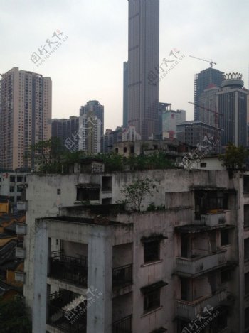渝中区旧楼与现代建筑图片