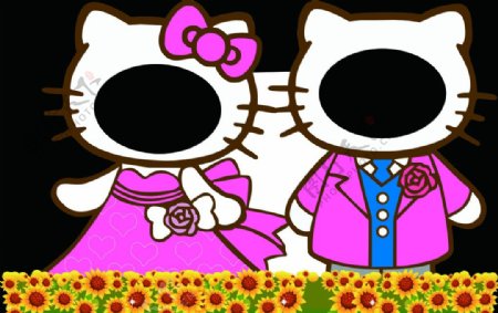 hellokitty猫婚礼牌图片