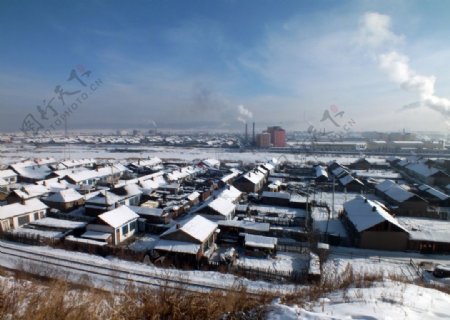 潮查北山下冬景图片