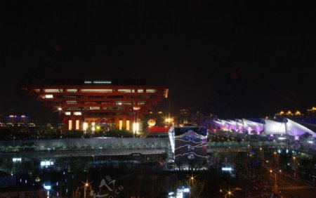 中国馆夜景图片