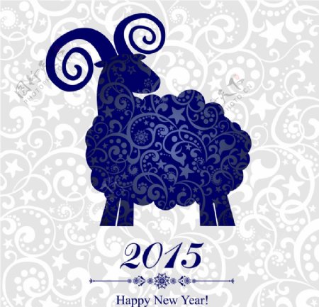 2015年羊年背景矢量图片