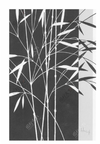 黑白中国画水墨竹子图片