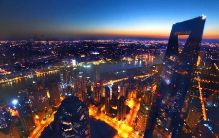 上海中心俯瞰陆家嘴图片
