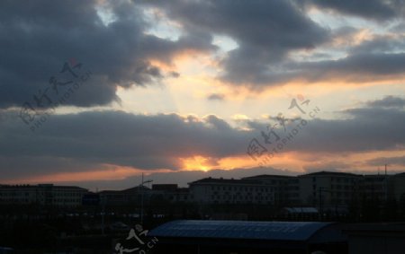 冬日夕阳图片