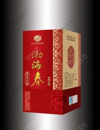 渤海春酒包装展开图图片