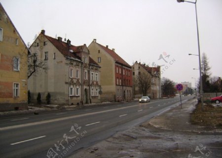 小镇街道图片
