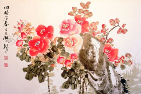 中国国画玫瑰图片