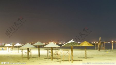 湛江夜景渔港公园沙滩图片
