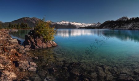 蓝色湖泊景色图片
