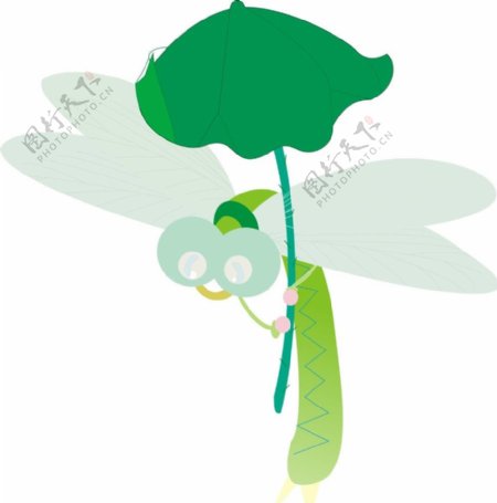 蜻蜓打伞图片