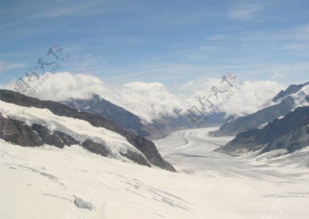 瑞士少女峰冰川图片