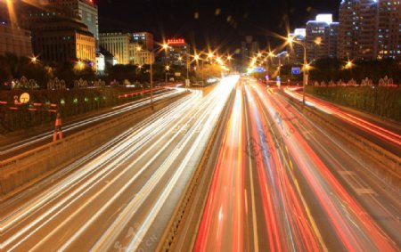 城市道路夜景图片