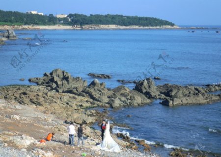 大连渤海湾海滩图片