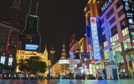 上海南京路夜景图片