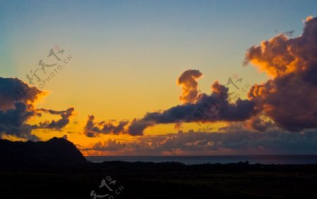 夏威夷夕阳美景图片