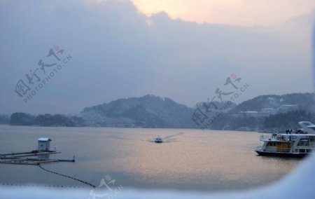 千岛湖雪景图片
