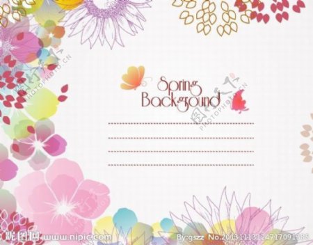 可爱花纹花朵卡片图片