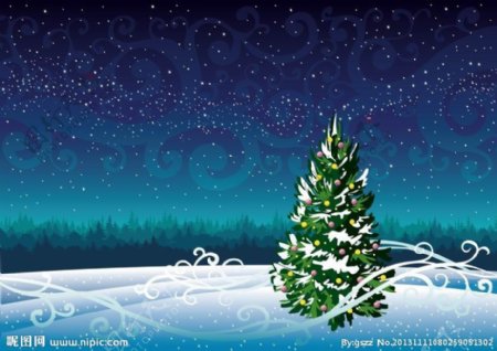 卡通冬季圣诞风景图片