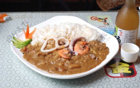 海鲜咖喱饭图片