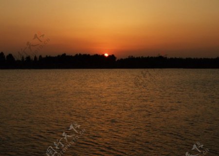 沂河夕阳图片