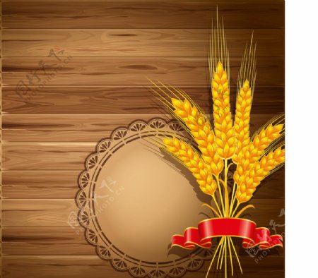 金黄色小麦木纹木板图片