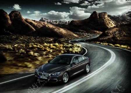 高清全新BMW6系轿车和风景图片
