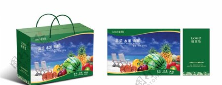 蔬菜水果海鲜礼盒平面及效果图图片