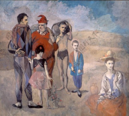 油畫畢卡索马戏团家庭图片