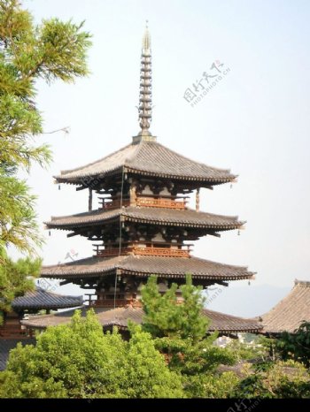 日本奈良法隆寺五重塔图片