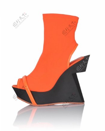 橙色女鞋图片