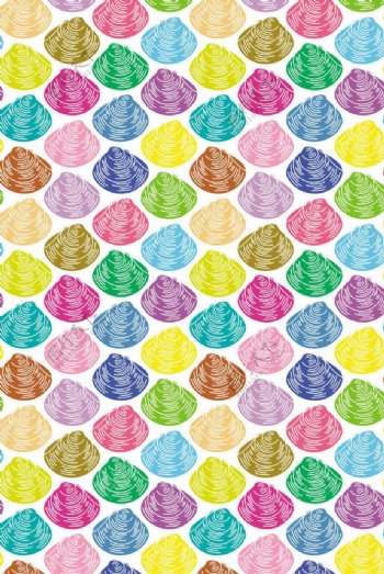 日式文化彩色貝殼底紋图片