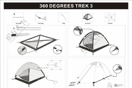 360trek3帐篷安装图片