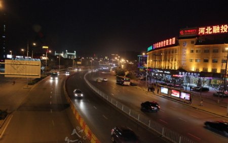 石家庄街道夜景图片