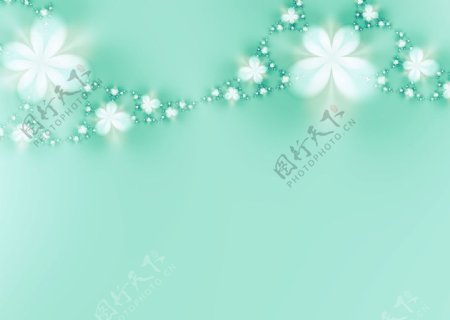 湖水绿日式花语图片