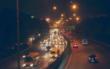 城市交通道路夜景图片