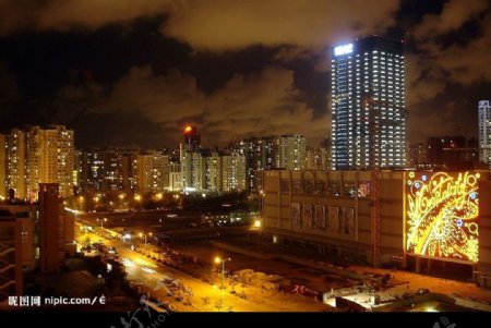 都市夜景灯光图片